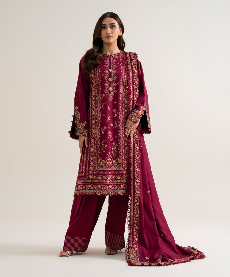 EMBROIDERED COTTON TWILL SUIT
