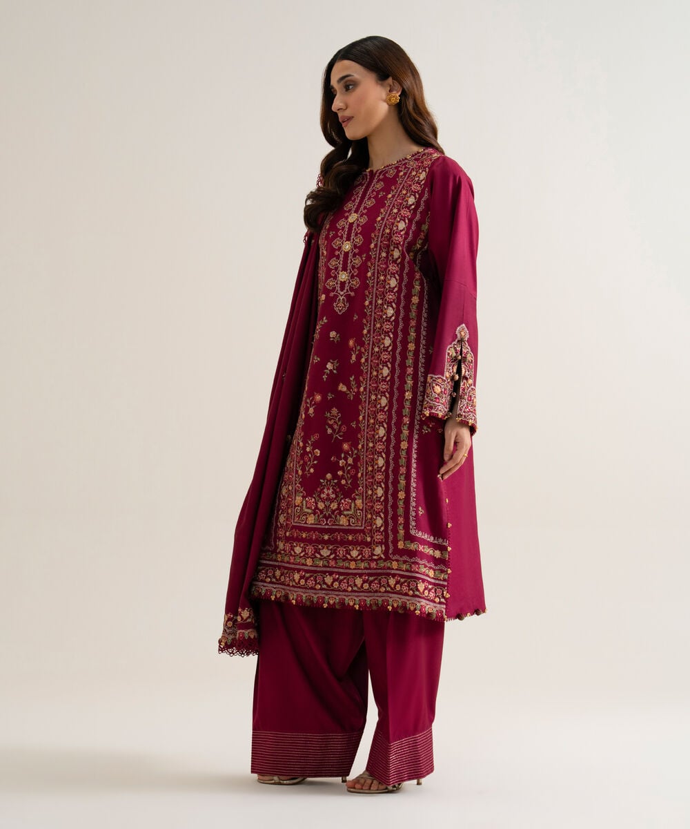EMBROIDERED COTTON TWILL SUIT